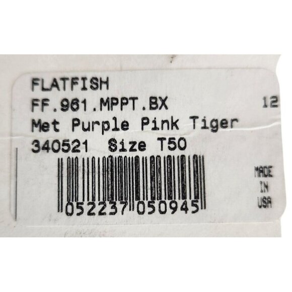 Yakima Bait Original Flatfish T-50 Fishing Lure Met Purple Pink Tiger Made USA - Picture 4 of 8